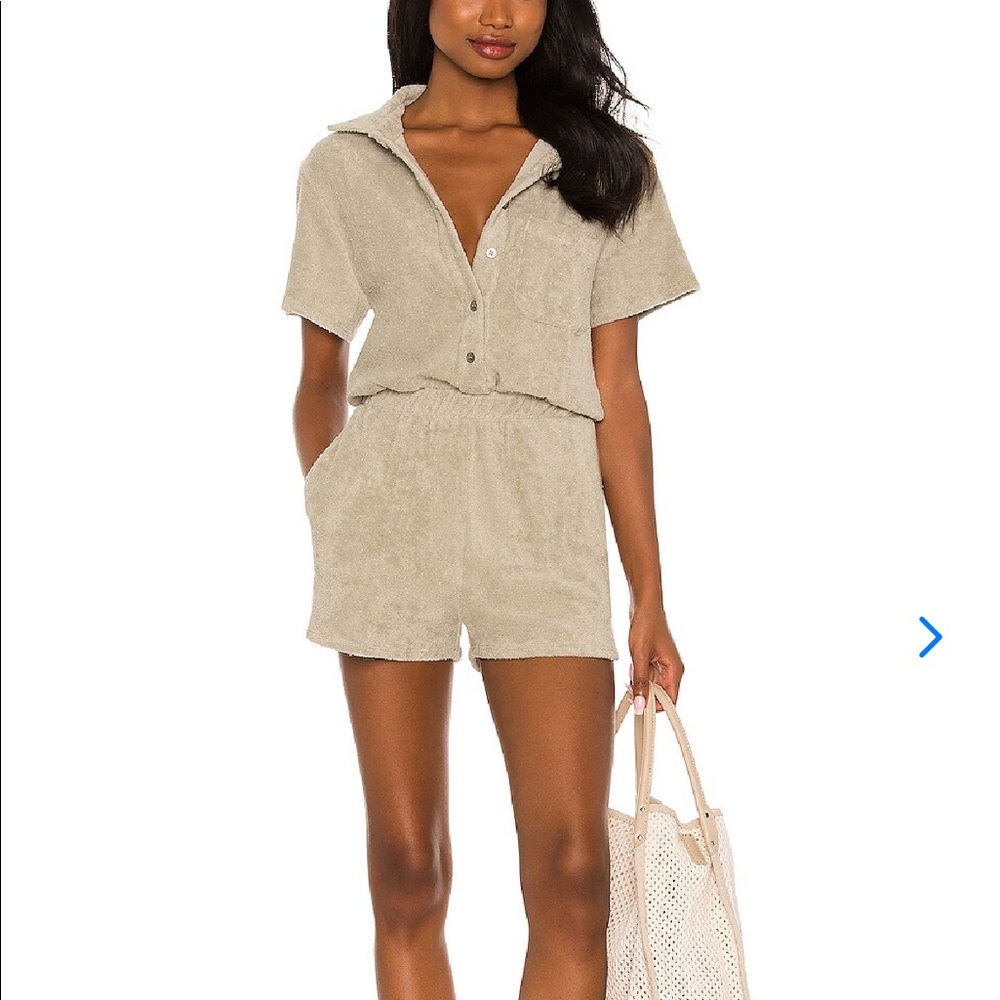 Lovers + Friends Cream Short Sleeve Romper